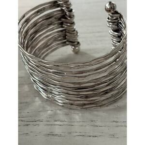 Silver Multi-Strand Wire Cuff Bracelet
